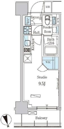 パークアクシス築地の物件間取画像